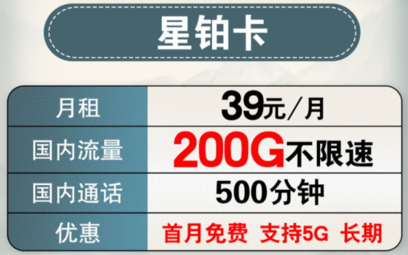 300G超多流量卡移動手機卡 上網不限速流量隨心享首月免費支持5G