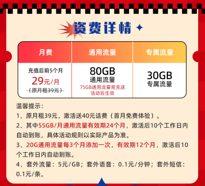 兔年換新卡！電信最新推出29元大流量卡月享110G全國(guó)流量首月免費(fèi)體驗(yàn)。