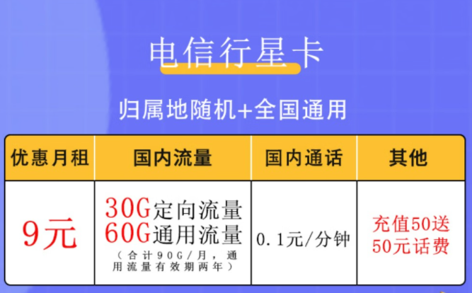 個(gè)人購(gòu)買流量的激活方式有哪些？電信行星卡、昌榮卡優(yōu)惠套餐最低9元