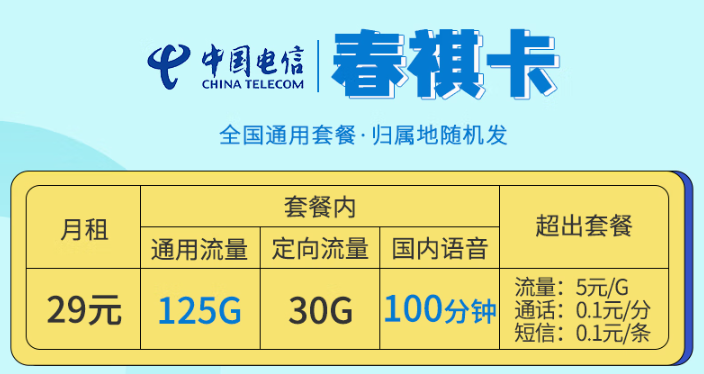 大流量卡免費領取入口！部分地區(qū)不可申請!【電信春祺卡+電信新春卡】